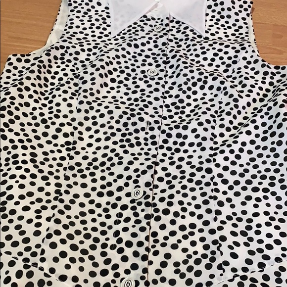 Polka dot dress with collar - Picture 2 of 3